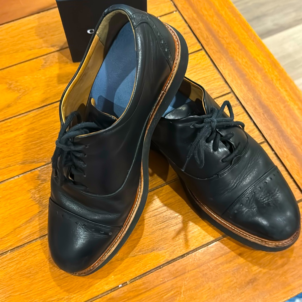 Men's Black Leather, Samuel Hubbard Dress Shoes In Brogue Style, "Market Cap"